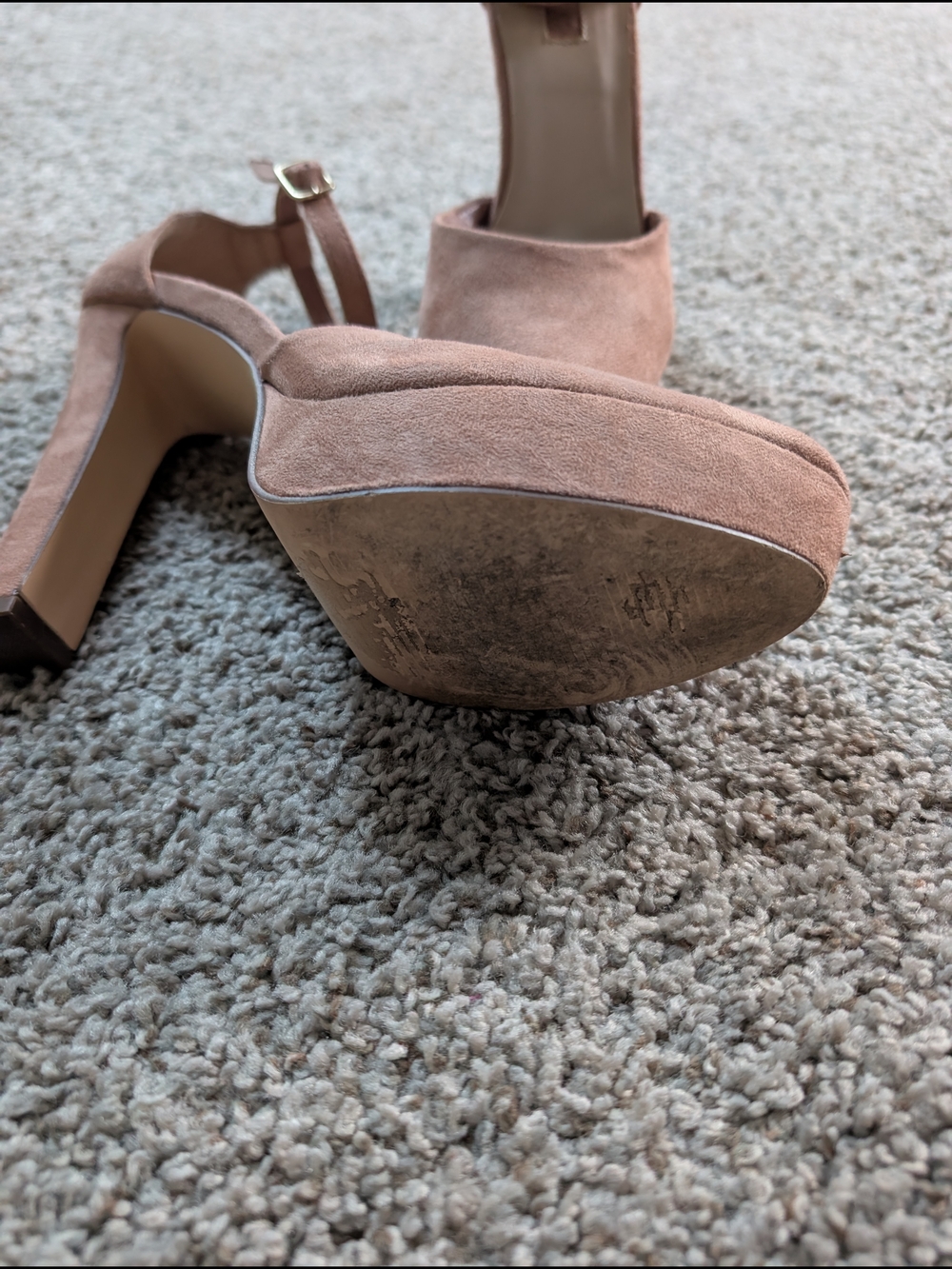 Forever 21 Blush Pink Suede-Look Platform Heels with Ankle Strap - Picture 4 of 5